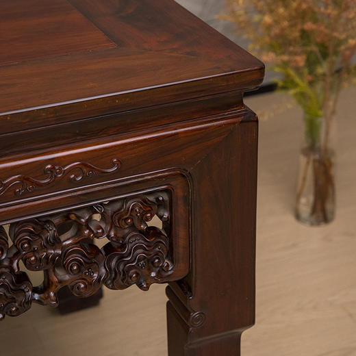 清 红木透雕灵芝纹画桌 商品图3