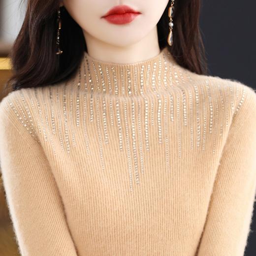 新款毛衣宽松半高领纯色显瘦针织打底衫 商品图2