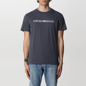 EMPORIO ARMANI 阿玛尼 男士棉质字母徽标印花圆领短袖T恤 深灰色 8N1TN5 1JPZZ 0929
