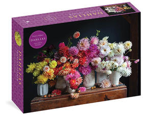 大丽花 750片艺术拼图生日礼物 英文原版 Dahlias 750-Piece Puzzle