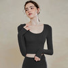 健身长袖瑜伽服女秋季新款美背紧身运动上衣普拉提训练服跑步T恤 商品缩略图4