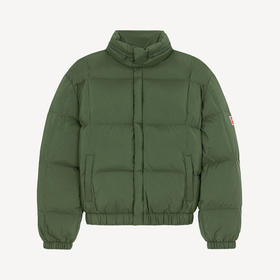 KENZO 高田贤三 男士徽标贴花四四方方的衬垫羽绒服 军绿色 FC65 OU133 9NC 51