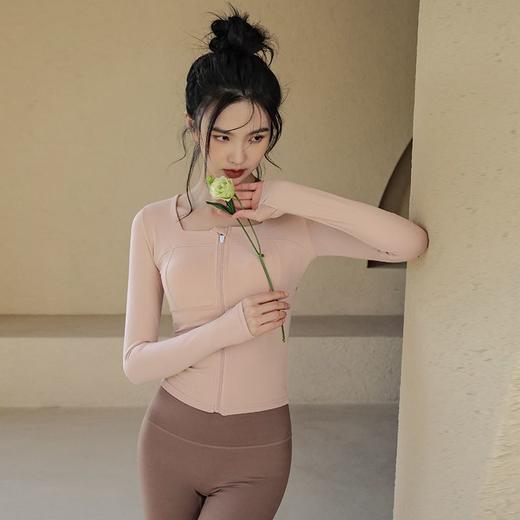 运动外套女秋冬新款修身显瘦可单穿瑜伽上衣跑步训练长袖健身衣女 商品图2