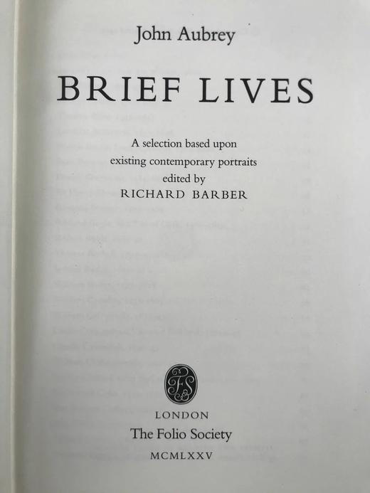 约翰·奥布雷《英国名人小传》 配肖像插图 精装16开带书匣 商品图2