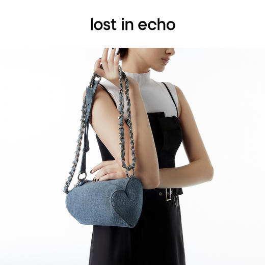 [捡漏价]lost in echo​设计师品牌 ATTENTION包袋系列斜挎包链条圆筒牛仔爱心包 商品图1
