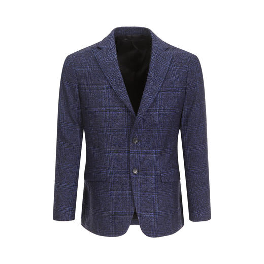 布兰施轻奢商务修身格纹经典羊毛西服 商品图0