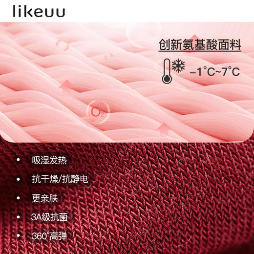 【低至6折】likeuu本命年倍暖套装圆领红色秋衣秋裤男女童 商品图3