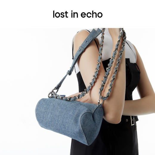 [捡漏价]lost in echo​设计师品牌 ATTENTION包袋系列斜挎包链条圆筒牛仔爱心包 商品图2