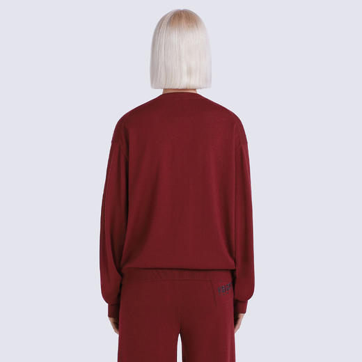 KENZO 高田贤三 女士 TIGER TAIL K系列 刺绣徽标羊毛长袖针织衫 紫红色 FC62 PU341 3LA 23 商品图2