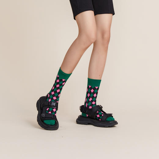 谜底2022春新款运动凉鞋女增高厚底松糕鞋沙滩摇摇鞋221MX0442 商品图4