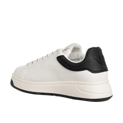 EMPORIO ARMANI 阿玛尼 男士皮革橡胶徽标休闲运动鞋 白色 X4X264 XN001 N480 商品图1