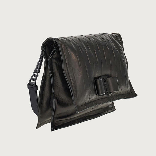 FERRAGAMO 菲拉格慕 女士羊皮 VIVA 蝴蝶结小号单肩包 黑色 21 I287 750347 商品图1