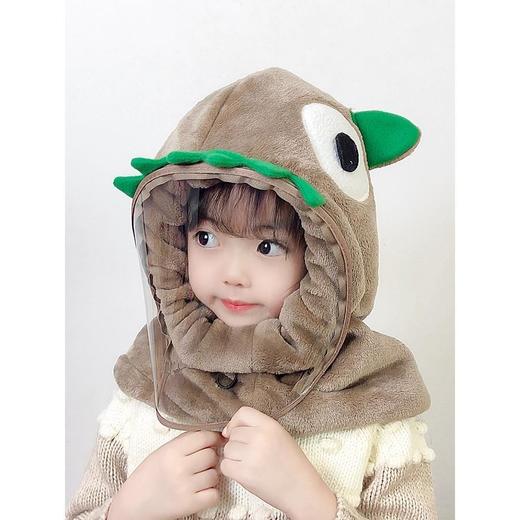 防护帽子儿童秋冬户外儿童防护一体帽防飞沫带面罩可爱加厚保暖帽 商品图6