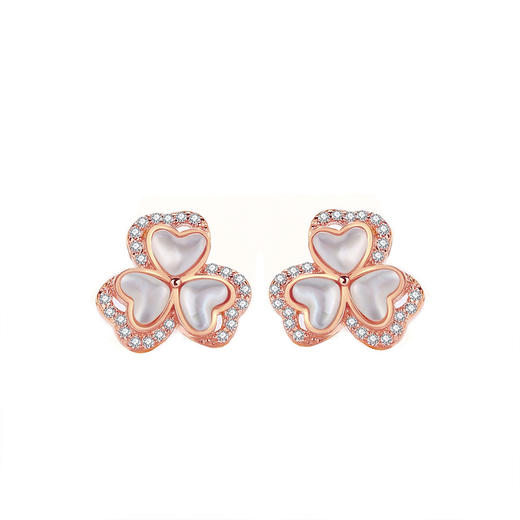 【幻彩三叶草】S925银三叶草贝母心形耳饰【JHY-E000468M】 商品图4