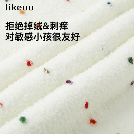 likeuu亲子彩糖豆半边绒家居服儿童成人珊瑚绒睡衣 商品图3