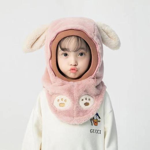 儿童冬季帽子保暖防风帽子宝宝围脖一体护耳帽男女童加厚保暖套头 商品图5