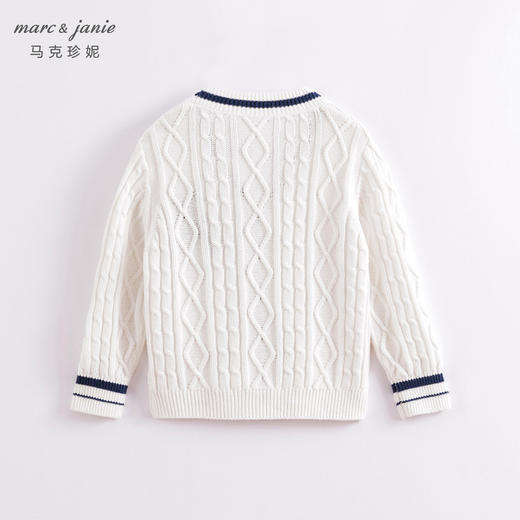 马克珍妮春装新款 男女童学院风字母V领针织开衫230128 商品图1