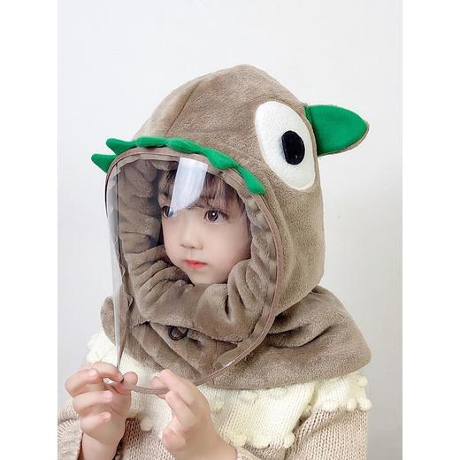 防护帽子儿童秋冬户外儿童防护一体帽防飞沫带面罩可爱加厚保暖帽 商品图3