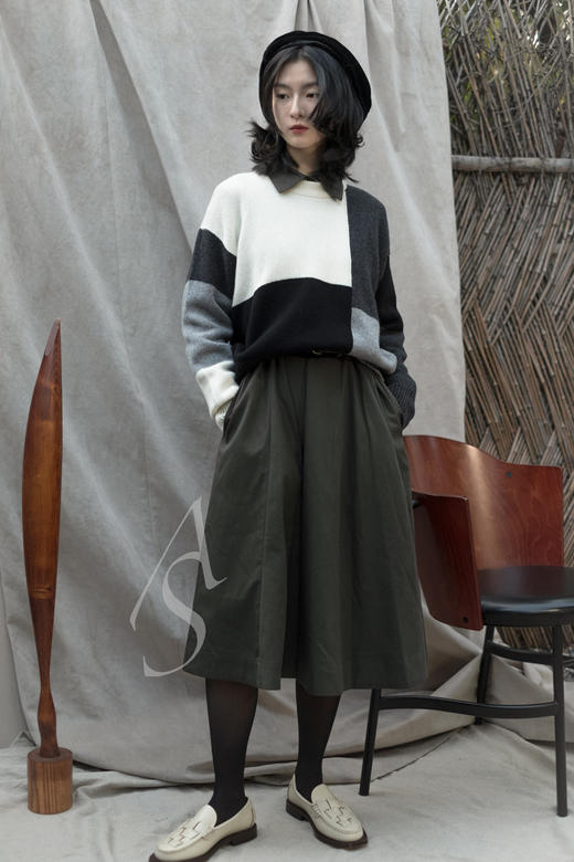 Margaret Howell  霁红色/森林绿长袖连衣裙 商品图10