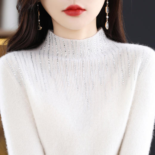 新款毛衣宽松半高领纯色显瘦针织打底衫 商品图3