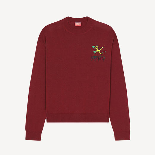 KENZO 高田贤三 女士 TIGER TAIL K系列 刺绣徽标羊毛长袖针织衫 紫红色 FC62 PU341 3LA 23 商品图0