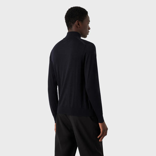EMPORIO ARMANI 阿玛尼 男士初剪羊毛全拉链针织开衫 黑色 8N1MUZ 1MJXZ 0999 商品图2