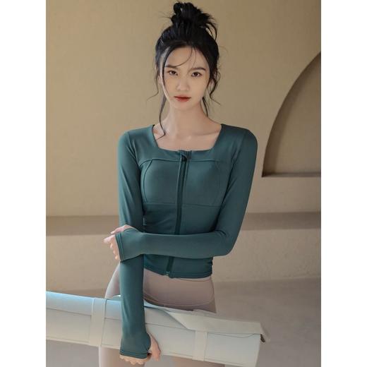 运动外套女秋冬新款修身显瘦可单穿瑜伽上衣跑步训练长袖健身衣女 商品图4