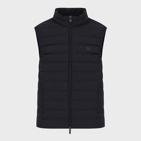 EMPORIO ARMANI 阿玛尼 男士徽标贴花绗缝尼龙羽绒马甲 深蓝色 8N1BQ1 1NLRZ 0920