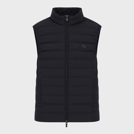 EMPORIO ARMANI 阿玛尼 男士徽标贴花绗缝尼龙羽绒马甲 深蓝色 8N1BQ1 1NLRZ 0920 商品图0