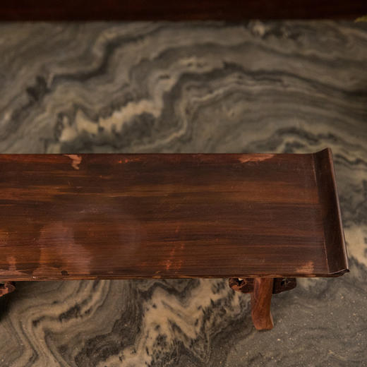 清 红木夹头榫云纹一块玉翘头案中案摆件 商品图3