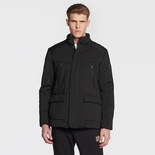 EMPORIO ARMANI EA7 阿玛尼 男士尼龙字母徽标棉服外套 黑色 6LPB30 PNR2Z 1200 商品图1