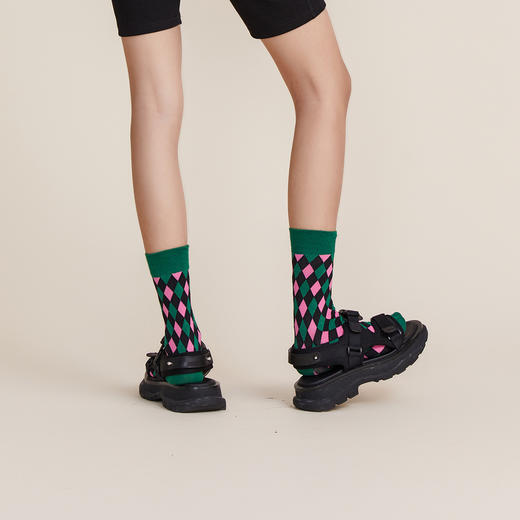 谜底2022春新款运动凉鞋女增高厚底松糕鞋沙滩摇摇鞋221MX0442 商品图2