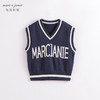 马克珍妮春装新款 男女童学院风字母V领针织马甲230191 商品缩略图2