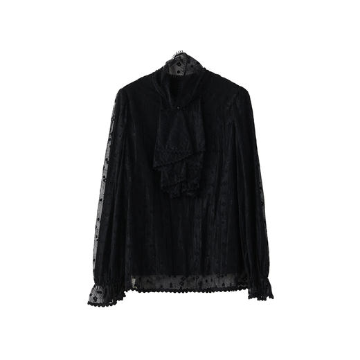 谜底蕾丝上衣女2022冬季新款高级复古维多利亚式上衣女224GS1659 商品图4