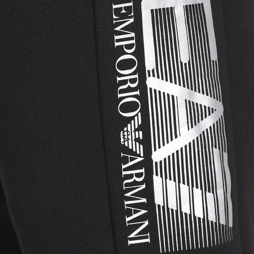 EMPORIO ARMANI EA7 阿玛尼 男士棉质字母徽标印花休闲运动裤 黑色 6LPP68 PJ07Z 1200 商品图2