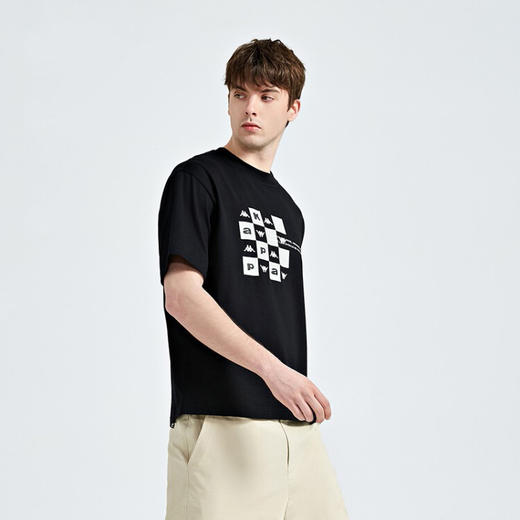 Kappa卡帕短袖男女棋盘格印花运动T恤宽松休闲半袖K0CX2TD29D 商品图3