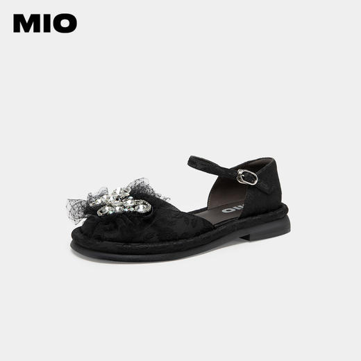 MIO米奥夏季圆头半凉鞋平跟星光鞋甜美风蝴蝶钻饰时装凉鞋女鞋M232200548 商品图1