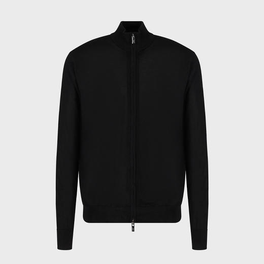 EMPORIO ARMANI 阿玛尼 男士初剪羊毛全拉链针织开衫 黑色 8N1MUZ 1MJXZ 0999 商品图0