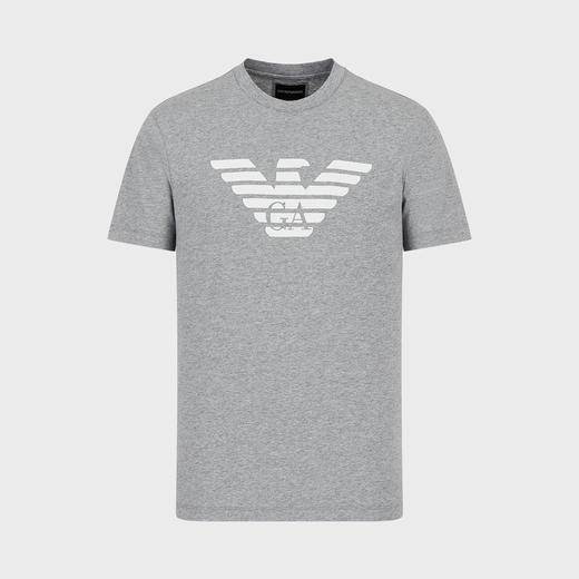 EMPORIO ARMANI 阿玛尼 男士棉质徽标印花圆领短袖T恤 灰色 8N1TN5 1JPZZ 0688 商品图0