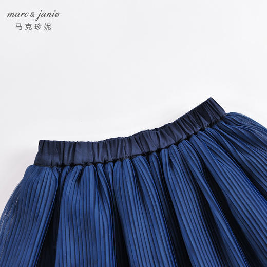 马克珍妮春装新款 女童儿童学院风网纱百褶短裙230177 商品图2