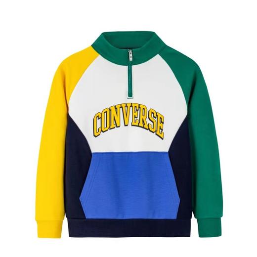 Converse童装秋冬新款男女童休闲半拉链套头加绒卫衣CV2242172 商品图0
