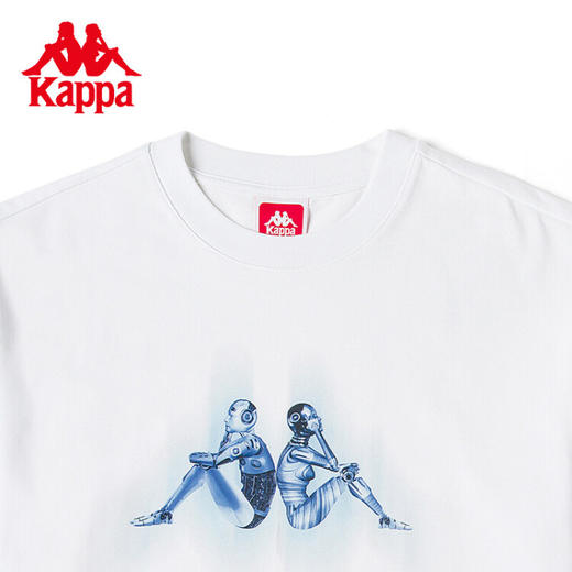 Kappa卡帕短袖2022新情侣男女运动T恤休闲半袖圆领上衣K0CX2TD23D 漂白-001 XL 商品图2