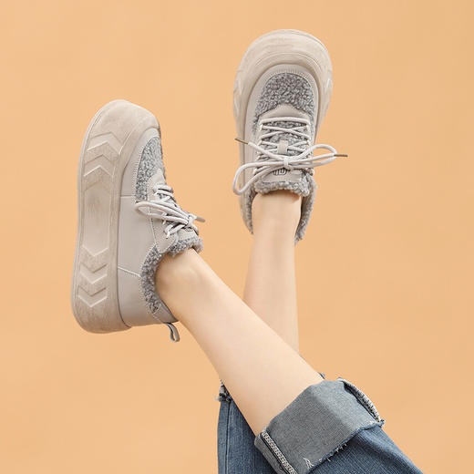 ZHR老爹鞋女2022秋冬新款加绒高帮厚底爆款加厚运动休闲棉鞋 商品图8