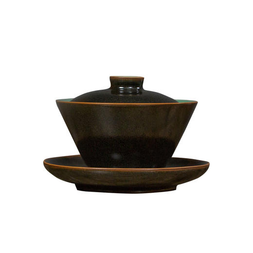 茶香记  黑底内青三才盖碗 马蹄形 内外双釉 端庄朴雅 精巧实用 商品图4