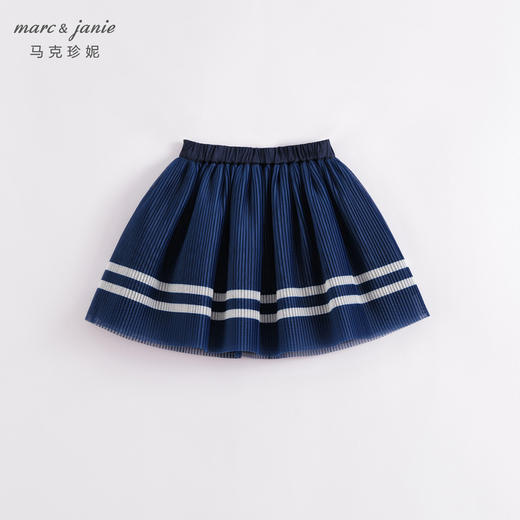 马克珍妮春装新款 女童儿童学院风网纱百褶短裙230177 商品图3