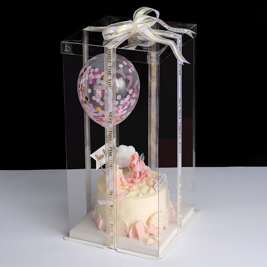 4寸加高透明蛋糕盒 网红草莓塔包装盒 加高圣诞草莓塔盒子 高45cm 无丝带 商品图0