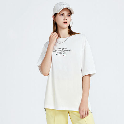 Kappa卡帕短袖情侣男女字母印花运动T恤休闲半袖圆领上衣K0CX2TD23V 商品图2