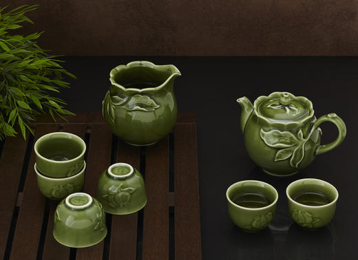 新石榴茶具1壶6杯附茶海  壶260ml/茶海310ml/杯50ml 商品图0