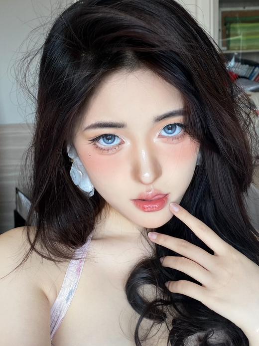 clairecolor 年抛美瞳 奶蓝冻冻 直径14.5mm着色13.7mm 商品图9