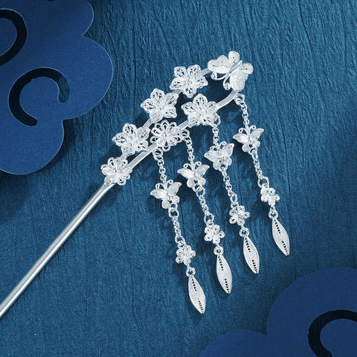 子佩集S990银【碧玉妆成】发簪【QSFZ001】花丝2212 商品图5